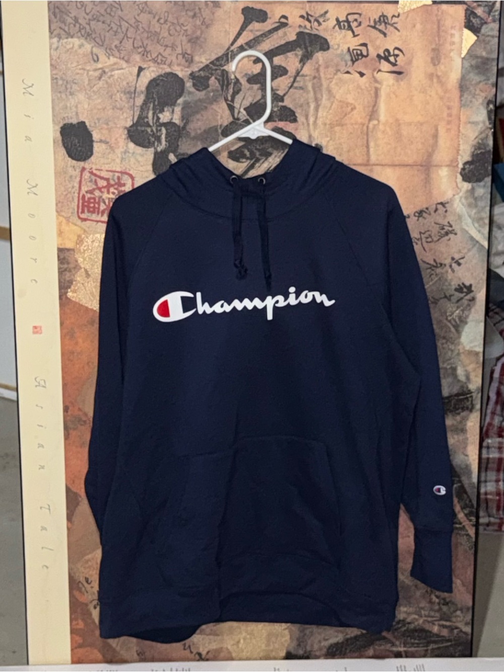 Champion Navy Zip-Up Logo Pullover